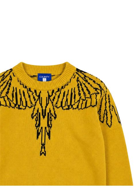 Maglione bambina in misto lana MARCELO BURLON | JGJP082GIALLO